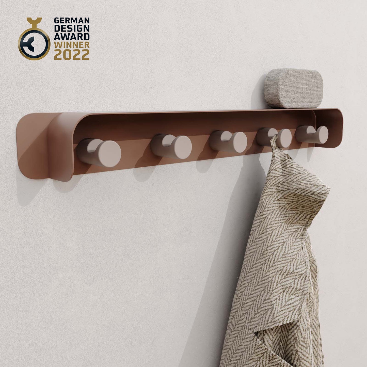 Mounted Coat Rack, Metal Coat Hook Rail for Hang Coats, Robes, Handbags, Towels, Hats