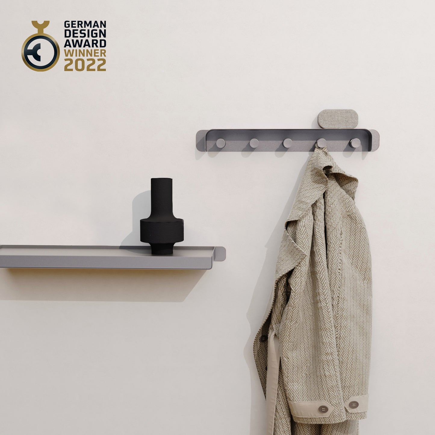 MPK Coat Rack Wall Mounted, Stainless Steel Wall Mounted Coat Rack, Metal Coat Hook Rail for Hang Coats, Robes, Handbags, Towels, Hats