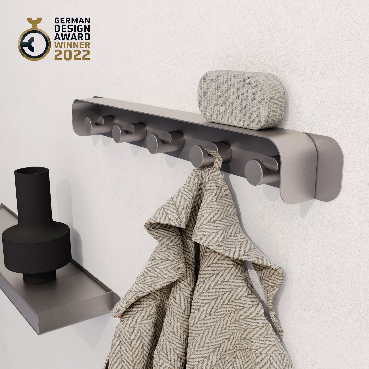 MPK Coat Rack Wall Mounted, Stainless Steel Wall Mounted Coat Rack, Metal Coat Hook Rail for Hang Coats, Robes, Handbags, Towels, Hats
