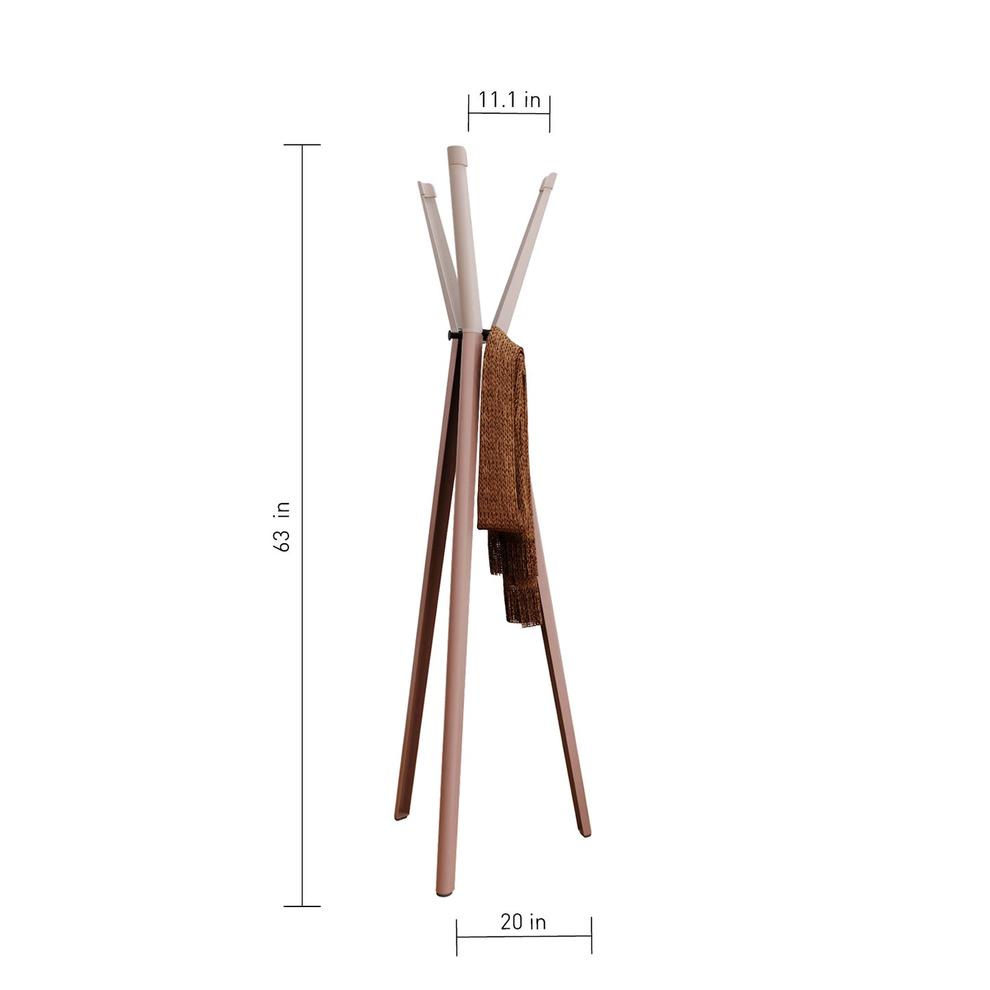 MPK Free Standing Coat Rack Stand With 6 Hooks Easy to Assemble, Modern Style Coat Tree Hall Storage for Hanging Handbags, Clothes, Hats, Scarves(Stainless Steel)