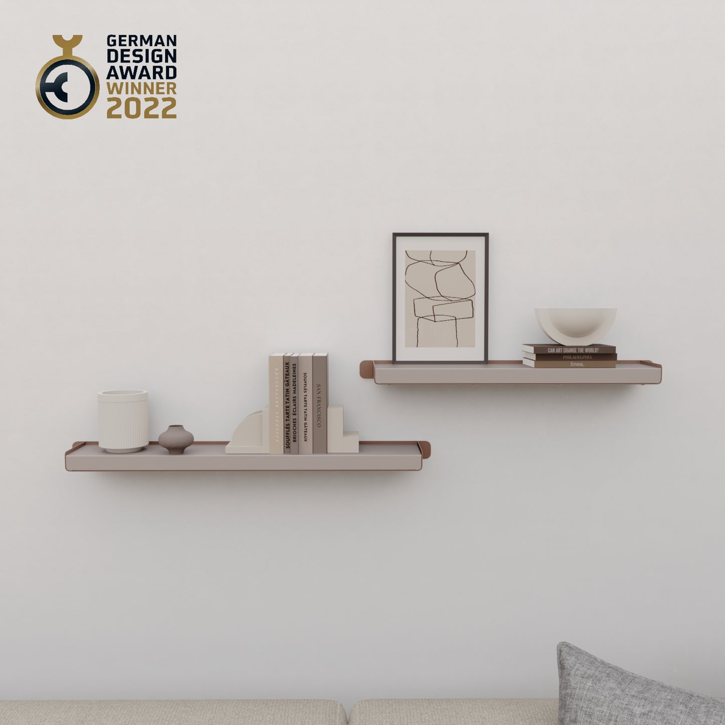 MPK Floating Shelves, Wall Mounted Red Shelves 76cm Long, Set of 2 Modern Shelves , Easy Installing Decorative Shelves for Kitchen,Bathroom,Living Room,Bedroom,Office